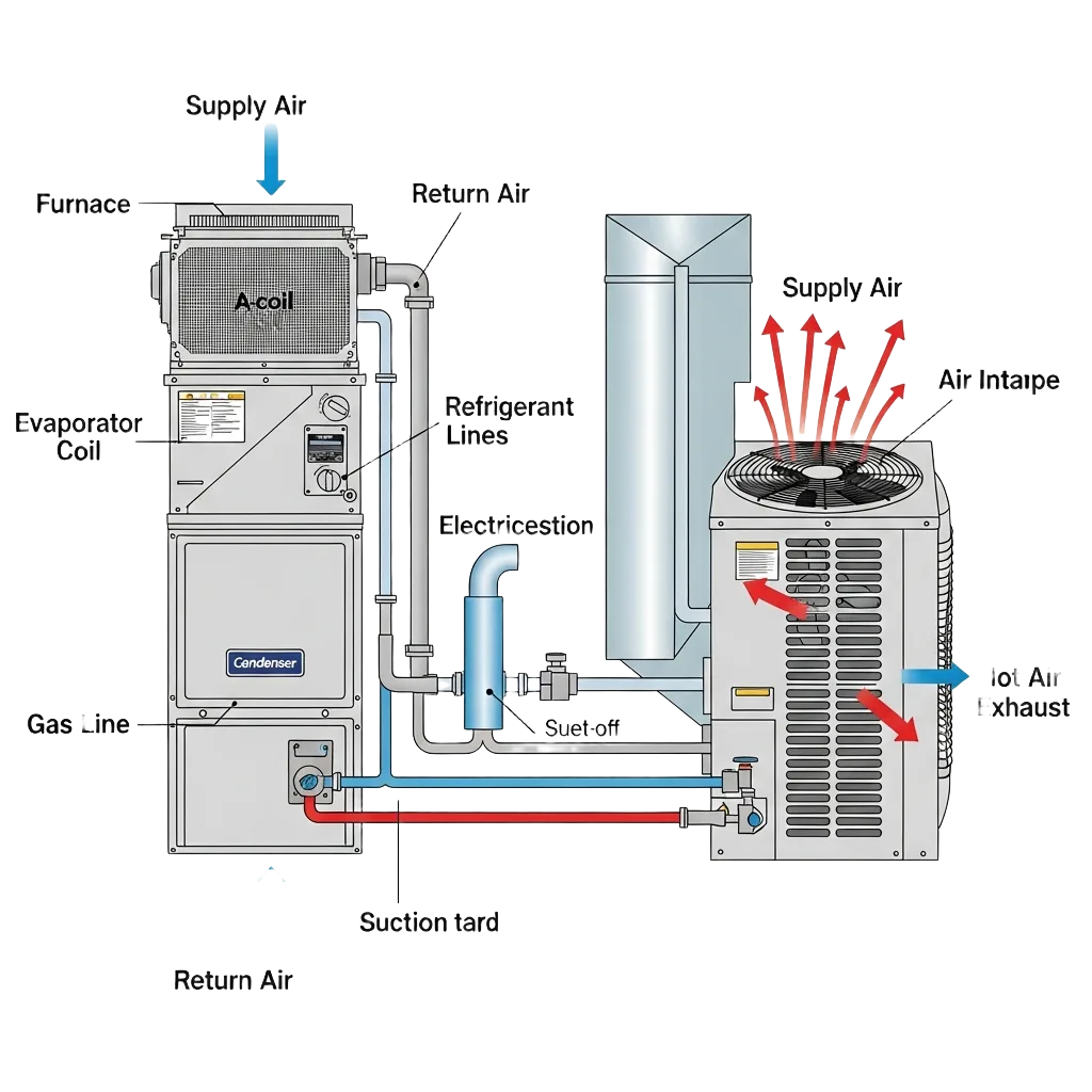 Split System (Gas Furnace + AC)